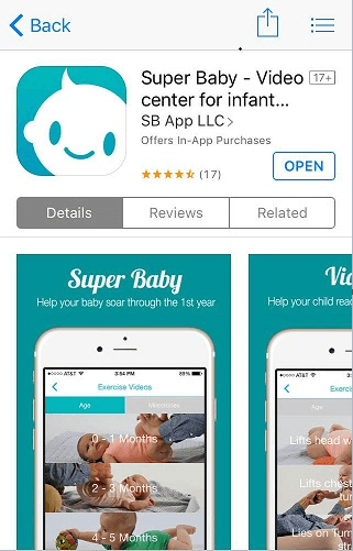 App of the Week: Super Baby (video center for infant development / gross motor skills / baby milestones)